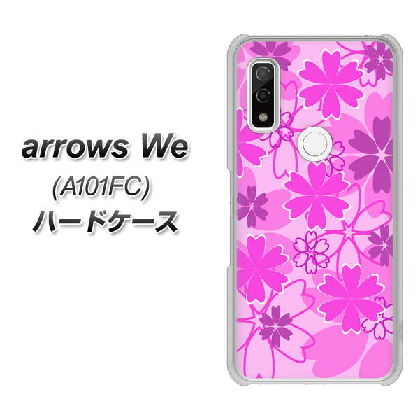 arrows We A101FC 高画質仕上げ 背面印刷 ハードケース【VA961 重なり合う花 ピンク】