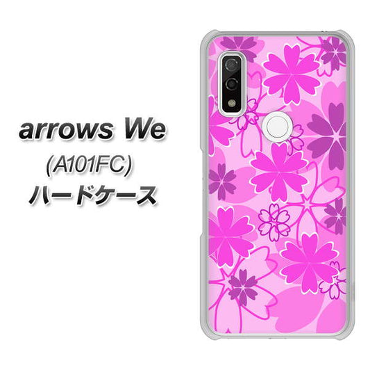 arrows We A101FC 高画質仕上げ 背面印刷 ハードケース【VA961 重なり合う花 ピンク】