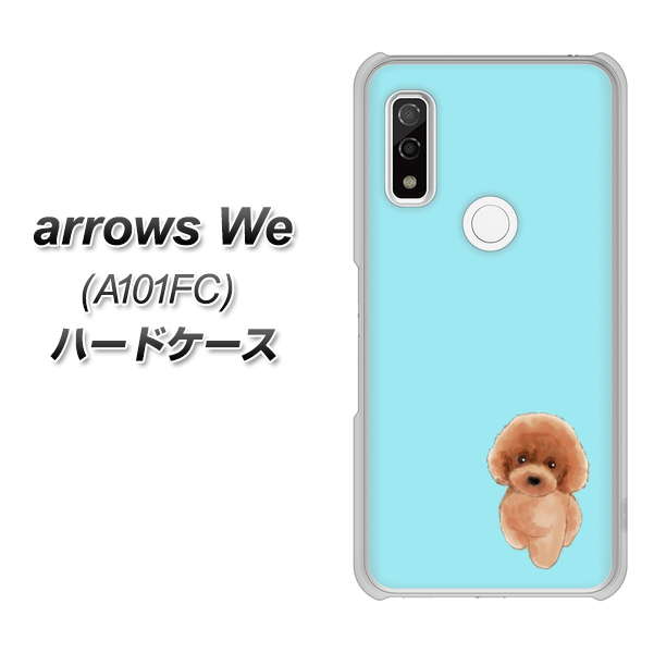 arrows We A101FC 高画質仕上げ 背面印刷 ハードケース【YJ050 トイプードルレッド（ブルー）】