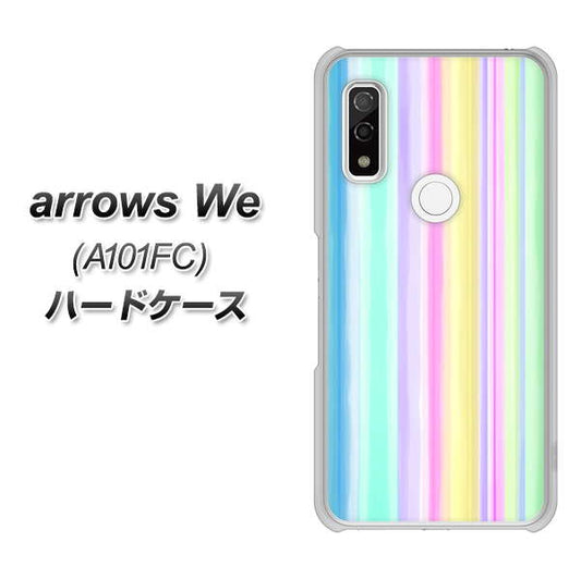 arrows We A101FC 高画質仕上げ 背面印刷 ハードケース【YJ313 ストライプ レインボー】