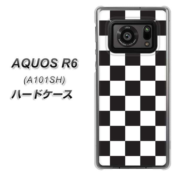 アクオスR6 A101SH 高画質仕上げ 背面印刷 ハードケース【151 フラッグチェック】
