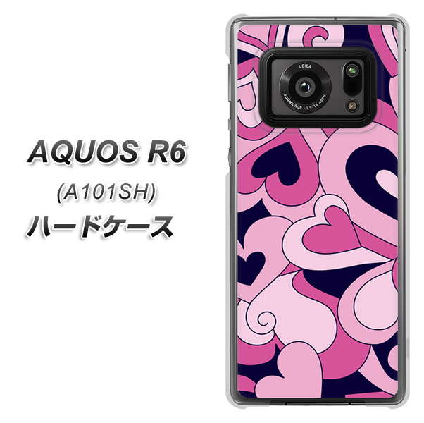 アクオスR6 A101SH 高画質仕上げ 背面印刷 ハードケース【223 ハートの調べ】