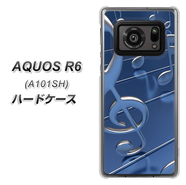 アクオスR6 A101SH 高画質仕上げ 背面印刷 ハードケース【286 3D 音符】