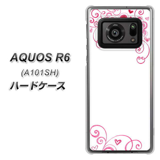 アクオスR6 A101SH 高画質仕上げ 背面印刷 ハードケース【365 ハートフレーム】