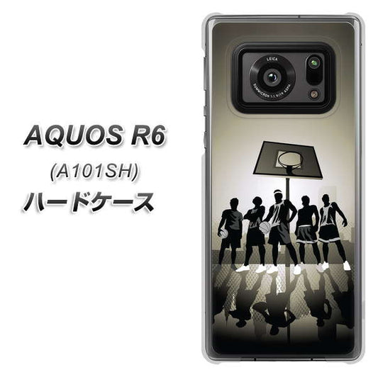 アクオスR6 A101SH 高画質仕上げ 背面印刷 ハードケース【389 クールバスケ】
