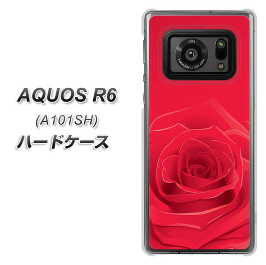 アクオスR6 A101SH 高画質仕上げ 背面印刷 ハードケース【395 赤いバラ】