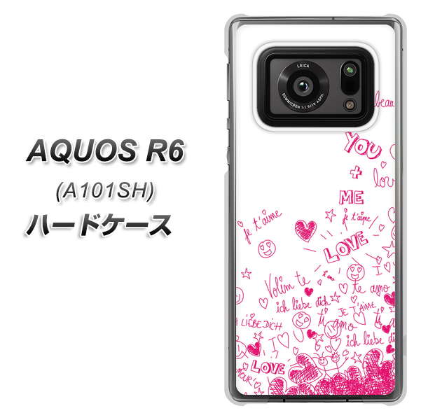 アクオスR6 A101SH 高画質仕上げ 背面印刷 ハードケース【631 恋の落書き】