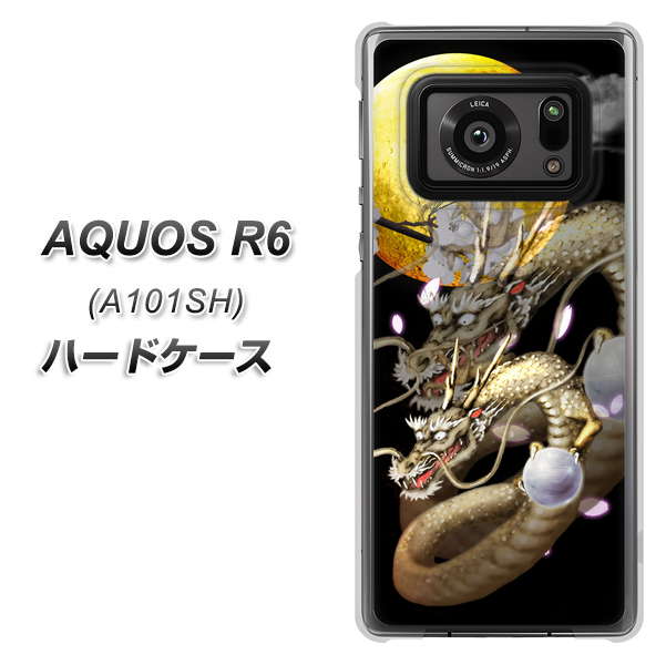 アクオスR6 A101SH 高画質仕上げ 背面印刷 ハードケース【1003 月と龍】