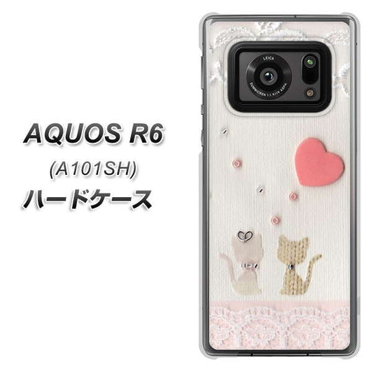 アクオスR6 A101SH 高画質仕上げ 背面印刷 ハードケース【1104 クラフト写真ネコ（ハートM）】