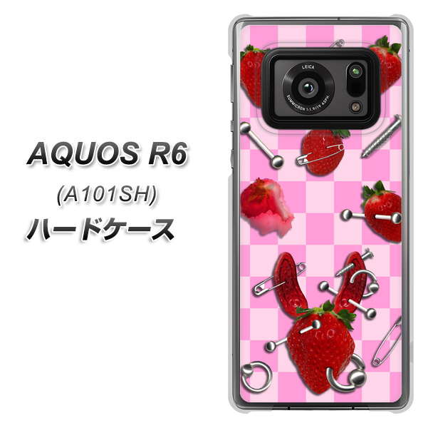 アクオスR6 A101SH 高画質仕上げ 背面印刷 ハードケース【AG832 苺パンク（ピンク）】