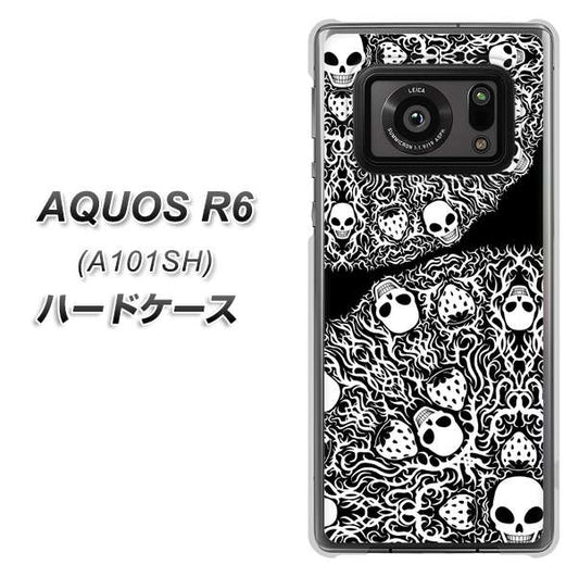 アクオスR6 A101SH 高画質仕上げ 背面印刷 ハードケース【AG834 苺骸骨曼荼羅（黒）】