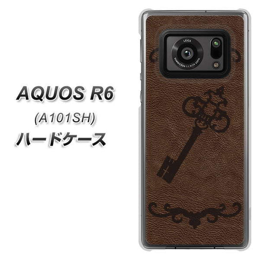 アクオスR6 A101SH 高画質仕上げ 背面印刷 ハードケース【EK824  レザー風アンティークキー】