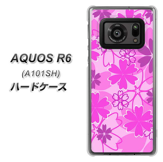 アクオスR6 A101SH 高画質仕上げ 背面印刷 ハードケース【VA961 重なり合う花　ピンク】