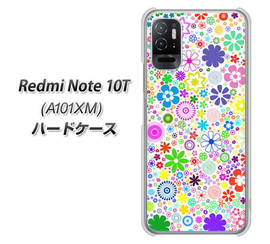 Redmi Note 10T A101XM SoftBank 高画質仕上げ 背面印刷 ハードケース【308 フラワーミックス】