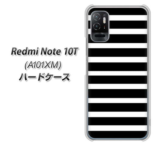 Redmi Note 10T A101XM SoftBank 高画質仕上げ 背面印刷 ハードケース【330 サイドボーダーブラック】