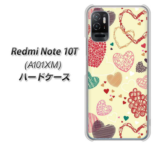 Redmi Note 10T A101XM SoftBank 高画質仕上げ 背面印刷 ハードケース【480 素朴なハート】