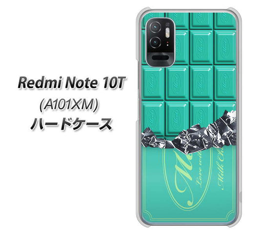 Redmi Note 10T A101XM SoftBank 高画質仕上げ 背面印刷 ハードケース【554 板チョコ?ミント】