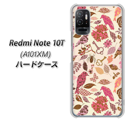 Redmi Note 10T A101XM SoftBank 高画質仕上げ 背面印刷 ハードケース【640 おしゃれな小鳥】