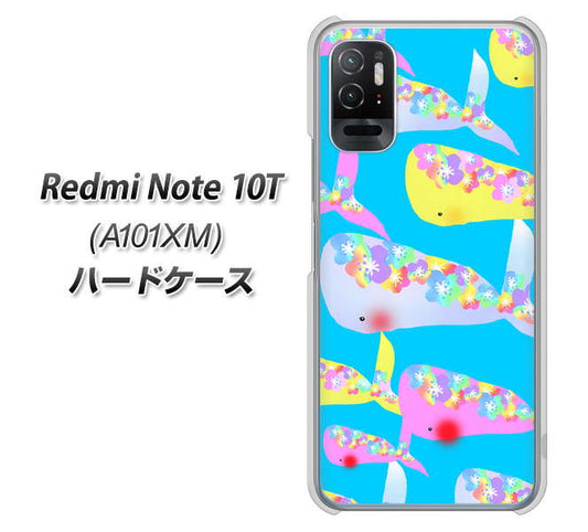 Redmi Note 10T A101XM SoftBank 高画質仕上げ 背面印刷 ハードケース【1045 くじらの仲間】