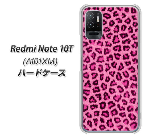 Redmi Note 10T A101XM SoftBank 高画質仕上げ 背面印刷 ハードケース【1066 ヒョウ柄ベーシックSピンク】