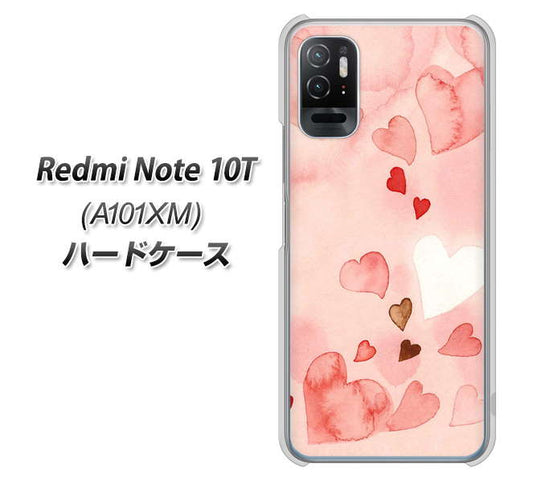 Redmi Note 10T A101XM SoftBank 高画質仕上げ 背面印刷 ハードケース【1125 ハートの和紙】