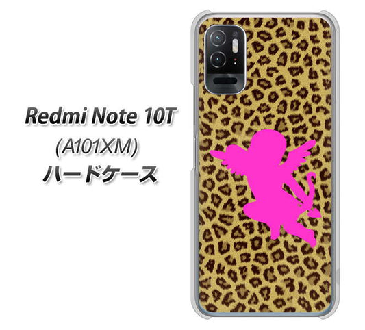 Redmi Note 10T A101XM SoftBank 高画質仕上げ 背面印刷 ハードケース【1245 ヒョウ柄エンジェル】
