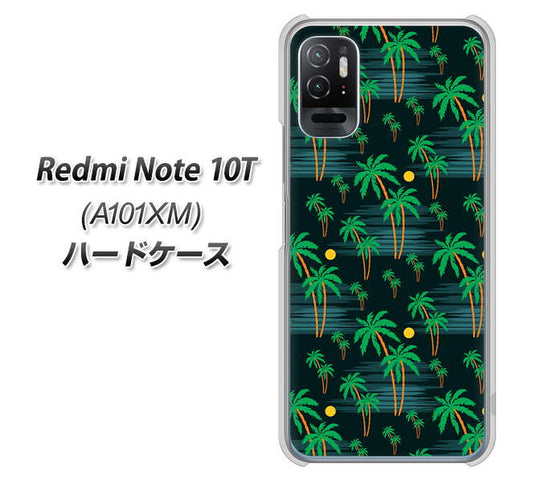 Redmi Note 10T A101XM SoftBank 高画質仕上げ 背面印刷 ハードケース【1315 月夜とヤシ】