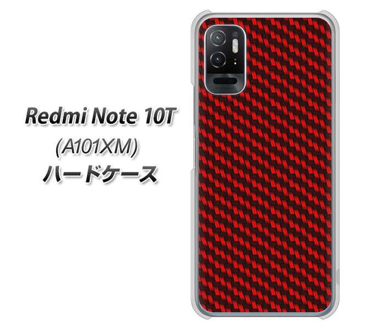 Redmi Note 10T A101XM SoftBank 高画質仕上げ 背面印刷 ハードケース【EK906 レッドカーボン】