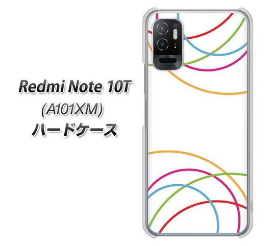 Redmi Note 10T A101XM SoftBank 高画質仕上げ 背面印刷 ハードケース【IB912 重なり合う曲線】