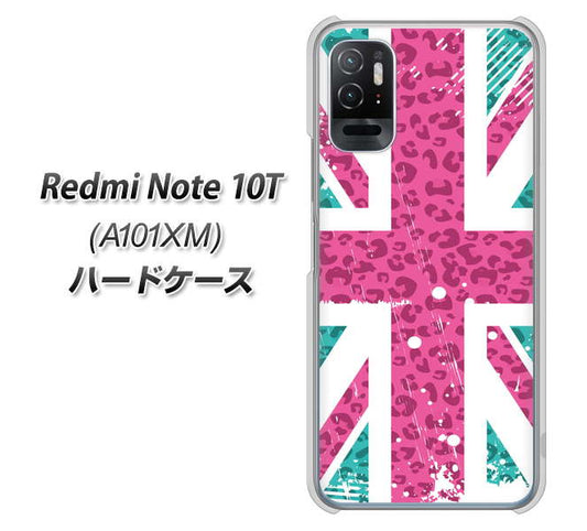 Redmi Note 10T A101XM SoftBank 高画質仕上げ 背面印刷 ハードケース【SC807 ユニオンジャック ピンクヒョウ柄】