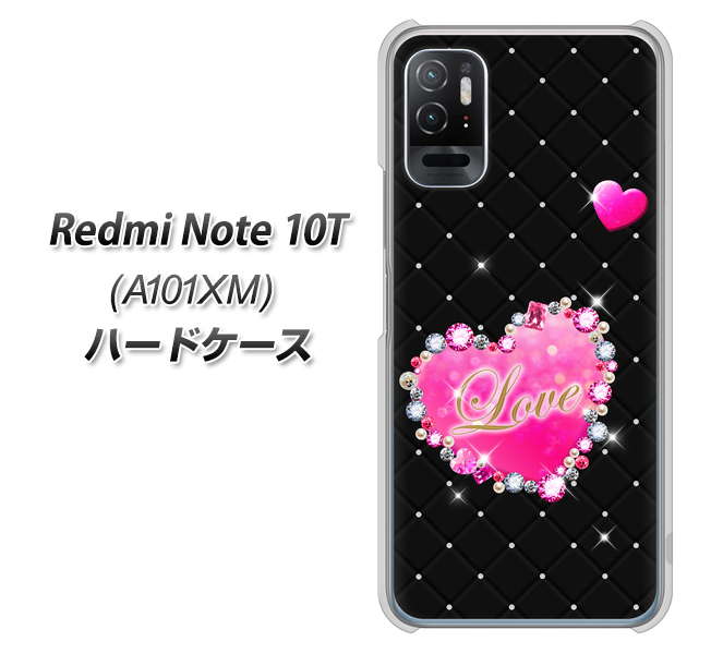 Redmi Note 10T A101XM SoftBank 高画質仕上げ 背面印刷 ハードケース【SC823 スワロデコ風プリント】