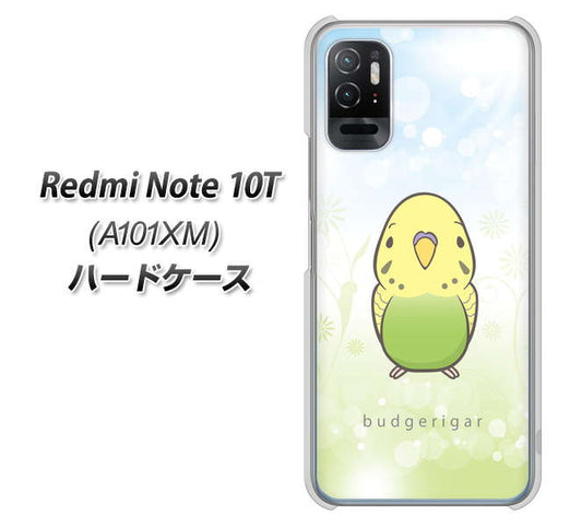 Redmi Note 10T A101XM SoftBank 高画質仕上げ 背面印刷 ハードケース【SC838 セキセイインコ グリーン】