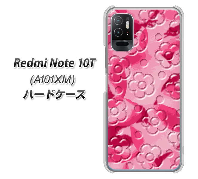 Redmi Note 10T A101XM SoftBank 高画質仕上げ 背面印刷 ハードケース【SC847 フラワーヴェルニ花濃いピンク（ローズアンディアン）】