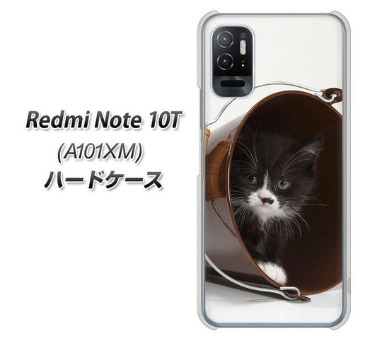 Redmi Note 10T A101XM SoftBank 高画質仕上げ 背面印刷 ハードケース【VA800 ネコとバケツ】