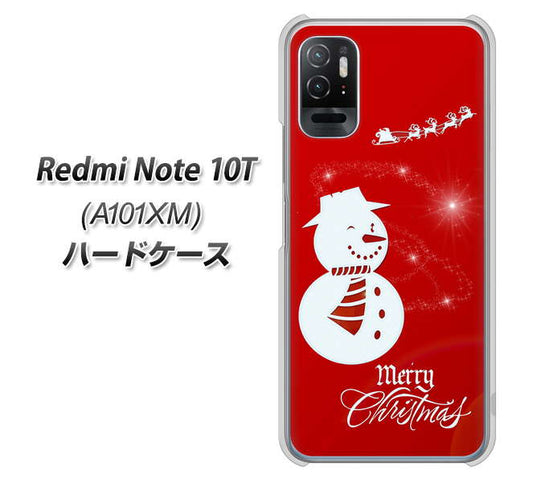 Redmi Note 10T A101XM SoftBank 高画質仕上げ 背面印刷 ハードケース【XA802 ウインク雪だるま】