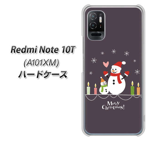 Redmi Note 10T A101XM SoftBank 高画質仕上げ 背面印刷 ハードケース【XA809 雪だるまの親子】