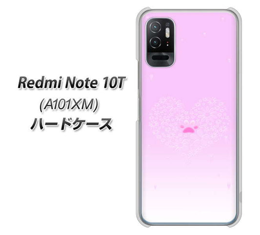 Redmi Note 10T A101XM SoftBank 高画質仕上げ 背面印刷 ハードケース【YA955 ハート02 素材ホワイト】