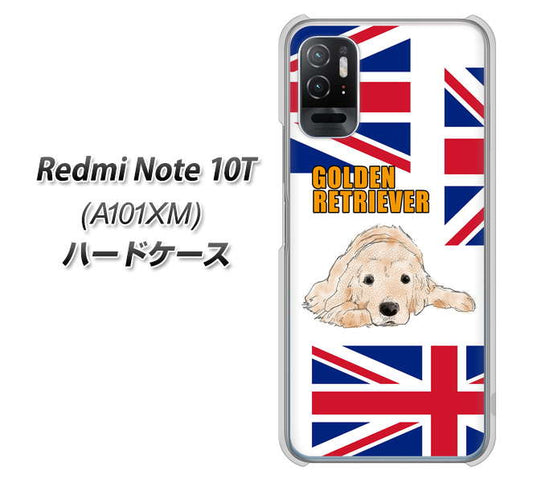 Redmi Note 10T A101XM SoftBank 高画質仕上げ 背面印刷 ハードケース【YD825 ゴールデンレトリバー01】