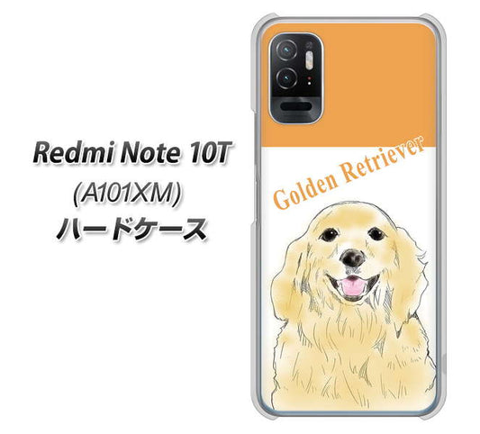 Redmi Note 10T A101XM SoftBank 高画質仕上げ 背面印刷 ハードケース【YD827 ゴールデンレトリバー03】