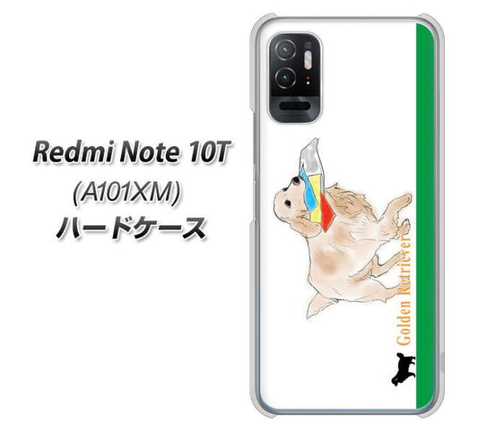 Redmi Note 10T A101XM SoftBank 高画質仕上げ 背面印刷 ハードケース【YD829 ゴールデンレトリバー05】