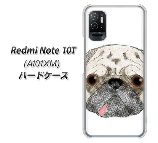 Redmi Note 10T A101XM SoftBank 高画質仕上げ 背面印刷 ハードケース【YD855 パグ01】