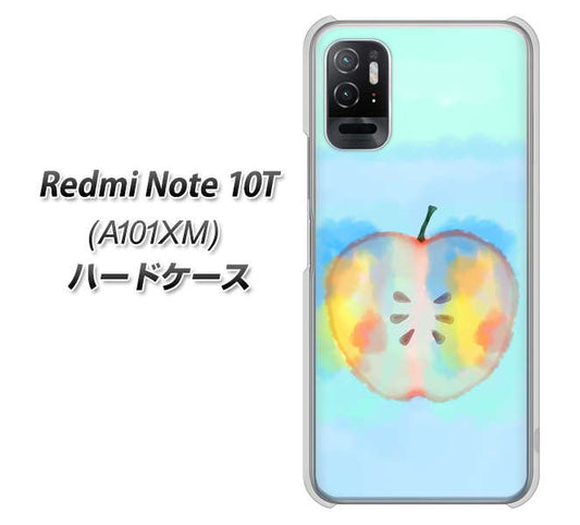 Redmi Note 10T A101XM SoftBank 高画質仕上げ 背面印刷 ハードケース【YJ181 りんご 水彩181】