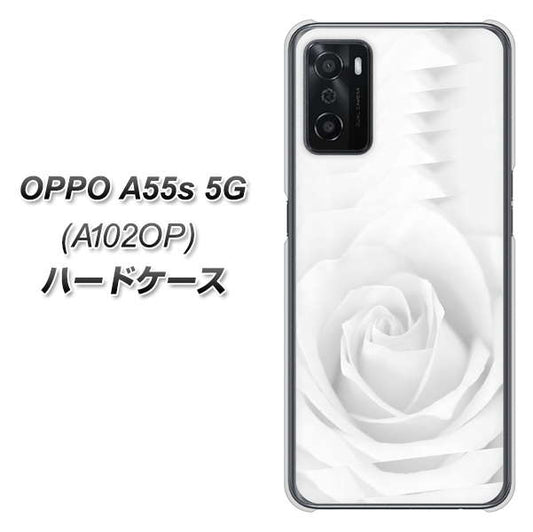 OPPO A55s 5G A102OP SoftBank 高画質仕上げ 背面印刷 ハードケース【402 ホワイトＲｏｓｅ】