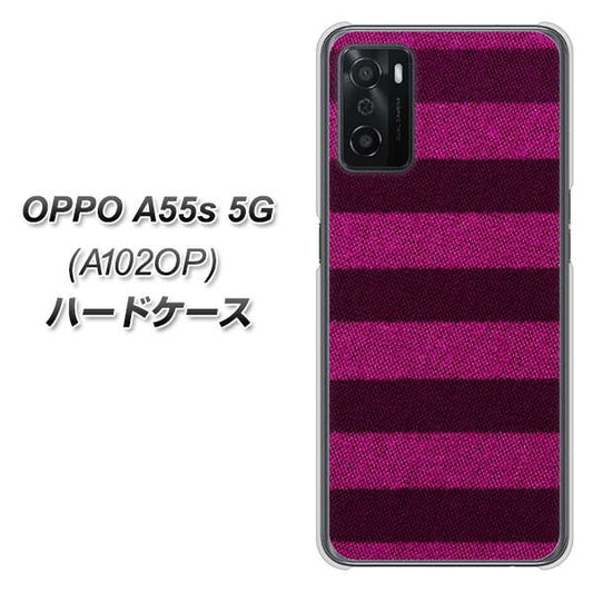 OPPO A55s 5G A102OP SoftBank 高画質仕上げ 背面印刷 ハードケース【534 極太ボーダーPK&NV】