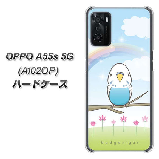 OPPO A55s 5G A102OP SoftBank 高画質仕上げ 背面印刷 ハードケース【SC839 セキセイインコ ブルー】