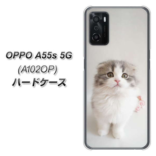 OPPO A55s 5G A102OP SoftBank 高画質仕上げ 背面印刷 ハードケース【VA803 まっていますネコ】