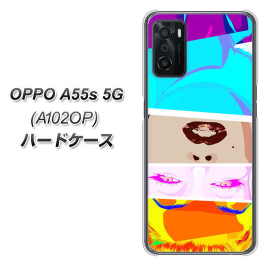 OPPO A55s 5G A102OP SoftBank 高画質仕上げ 背面印刷 ハードケース【YJ211 マリリンモンローデザイン（D）】