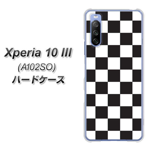 Y!mobile エクスペリア10 III A102SO 高画質仕上げ 背面印刷 ハードケース【151 フラッグチェック】
