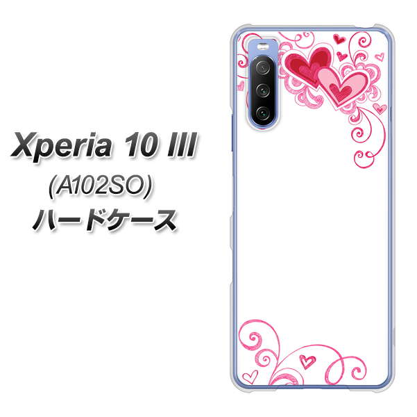Y!mobile エクスペリア10 III A102SO 高画質仕上げ 背面印刷 ハードケース【365 ハートフレーム】