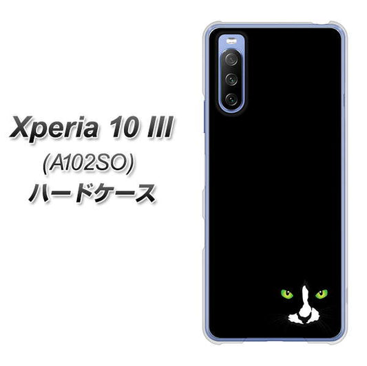 Y!mobile エクスペリア10 III A102SO 高画質仕上げ 背面印刷 ハードケース【398 黒ネコ】